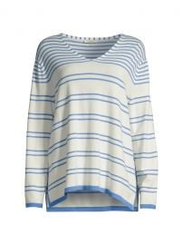 Striped Lurex V-Neck Sweater at Saks Fifth Avenue